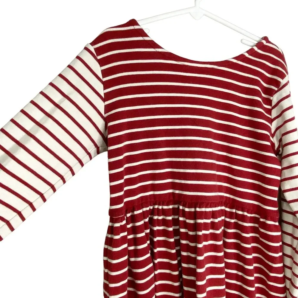 Hanna Andersson Dress 130 cm (8) Red White Stripes